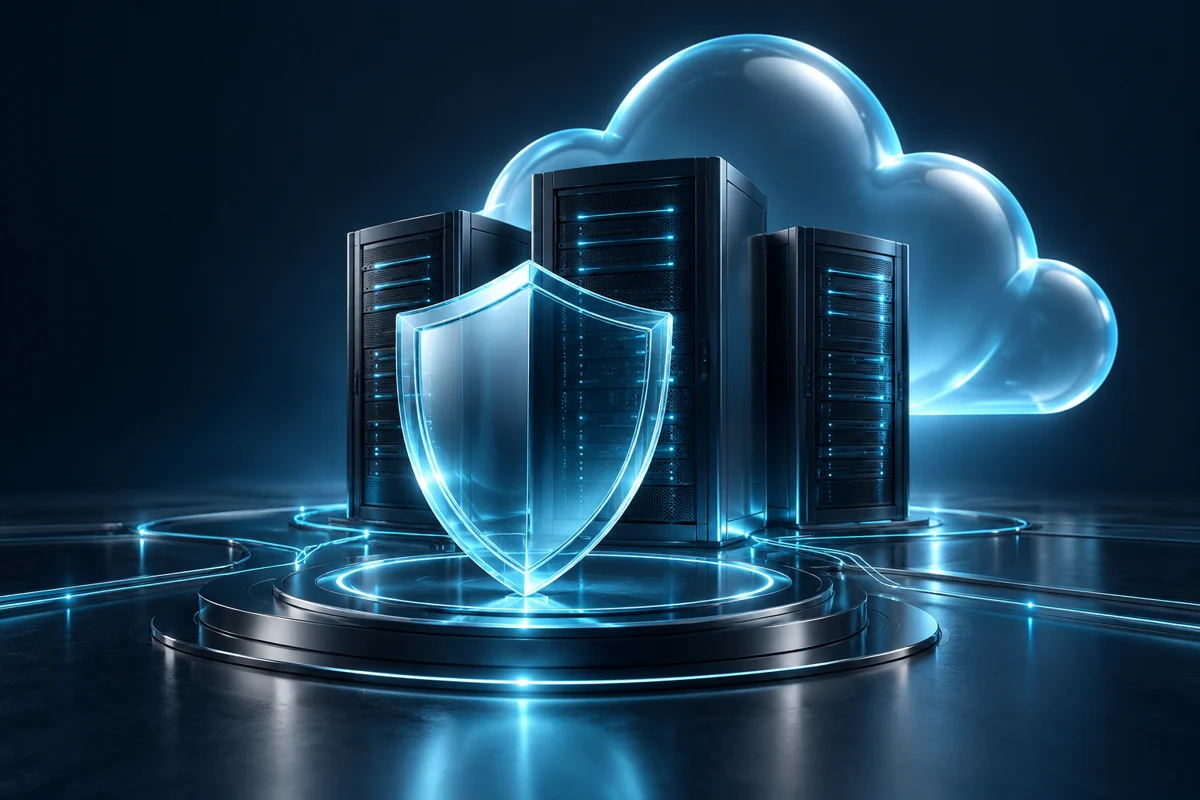 Illustration of secure technology infrastructure.